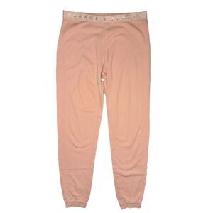 SAVAGE X FENTY Women’s Medium Waffle Knit Pajama Pants Pink Cotton Loungewear